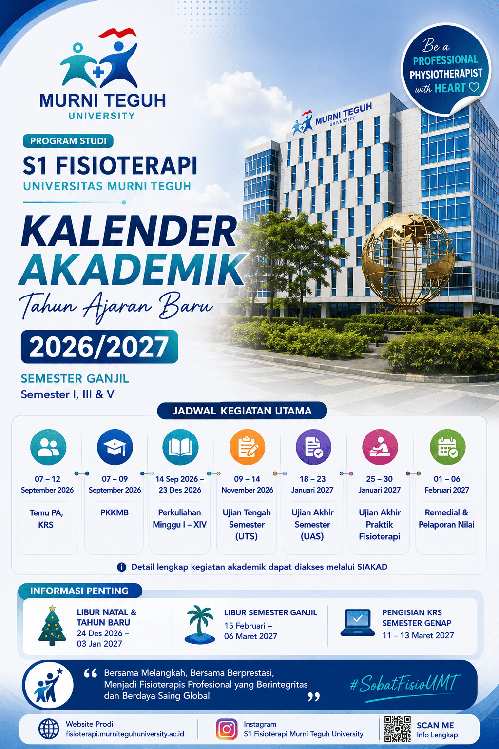 📚 Kalender Akademik S1 Fisioterapi Universitas Murni Teguh Tahun Ajaran 2026/2027