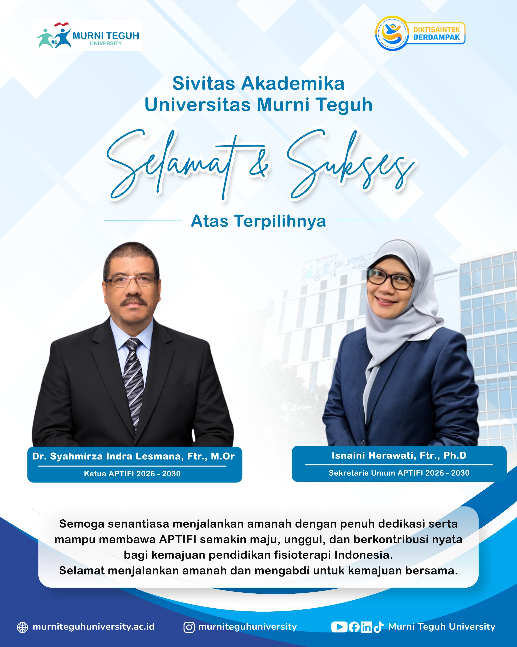 Ketua APTIFI dan Sekretaris Umum APTIFI Tahun 2026-2030